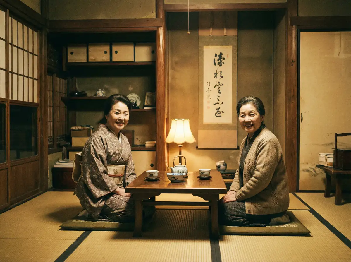两位优雅的 情侣视频官网-免费在线|高清资源|情侣视频平台 在日式茶室中品茶交谈